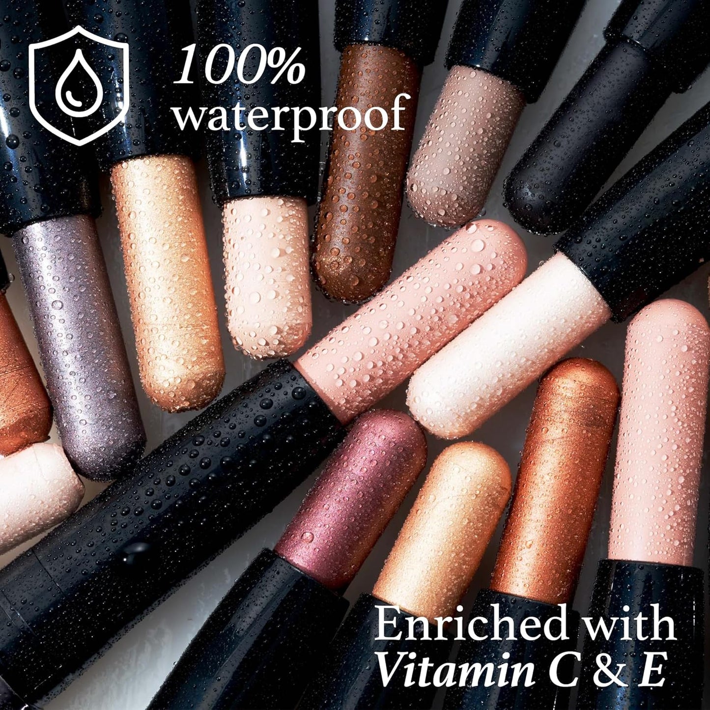 Julep Eye Shadow 101 Crème-to-Powder Waterproof Eye Shadow Stick – Champagne Glitter – Long-lasting, Wrinkle-resistant, Medium Gold – Beige Glimmer Cream Eye Shadow, Built-in Eye Shadow Brush