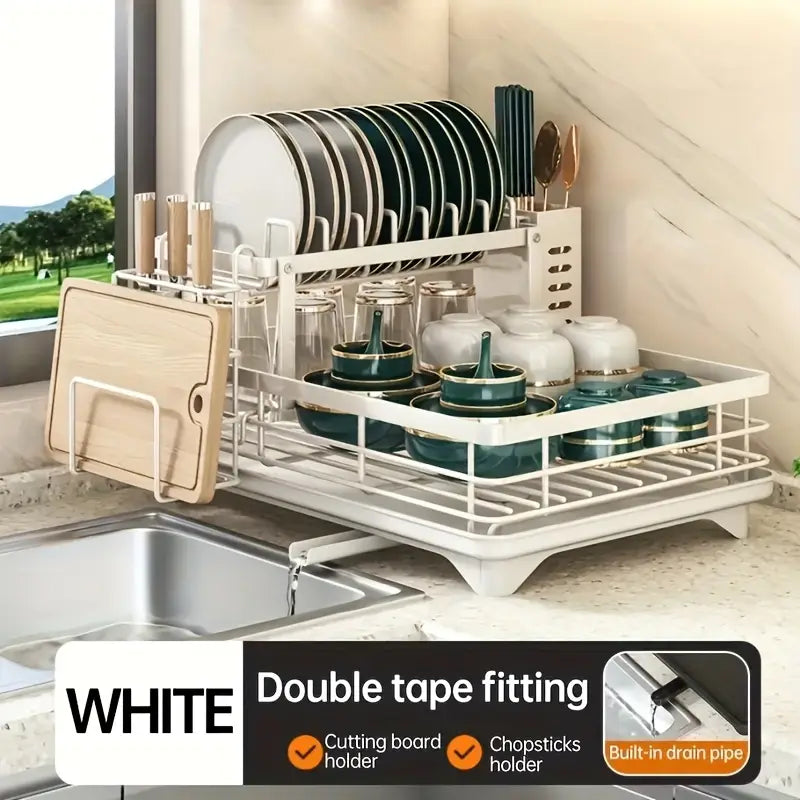 Double-layer kitchen countertop double-layer dish rack