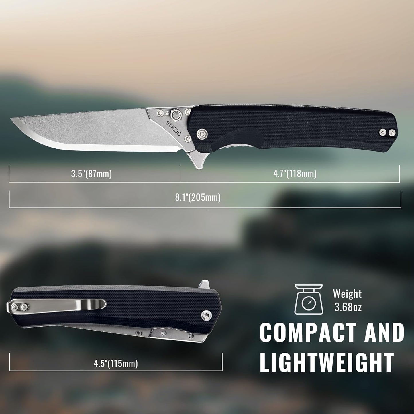 Folding Pocket Flipper Knife, 4pcs Replaceable Blades, 3.5" 440 Steel Blade G10 Handle EDC Knife with Pocket Clip for Men Women, Sharp Camping Survival Hiking, Outdoor or Indoor Carry Knives
