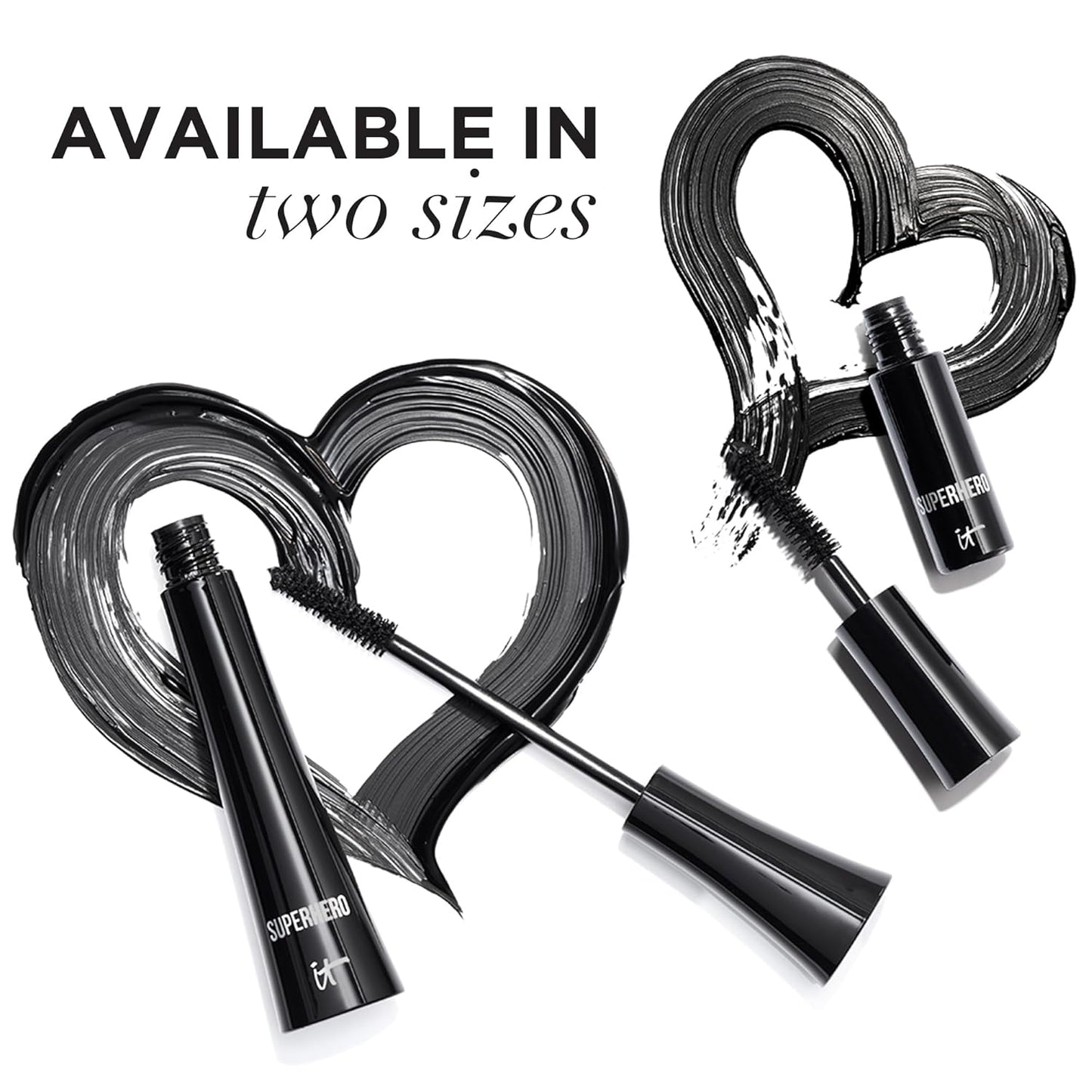 Superhero Mascara – Volumizing and Lengthening Black Mascara – Buildable Lash Volume with Collagen, Biotin & Peptides – Lifting & Curling Formula – Suitable for Sensitive Eyes
