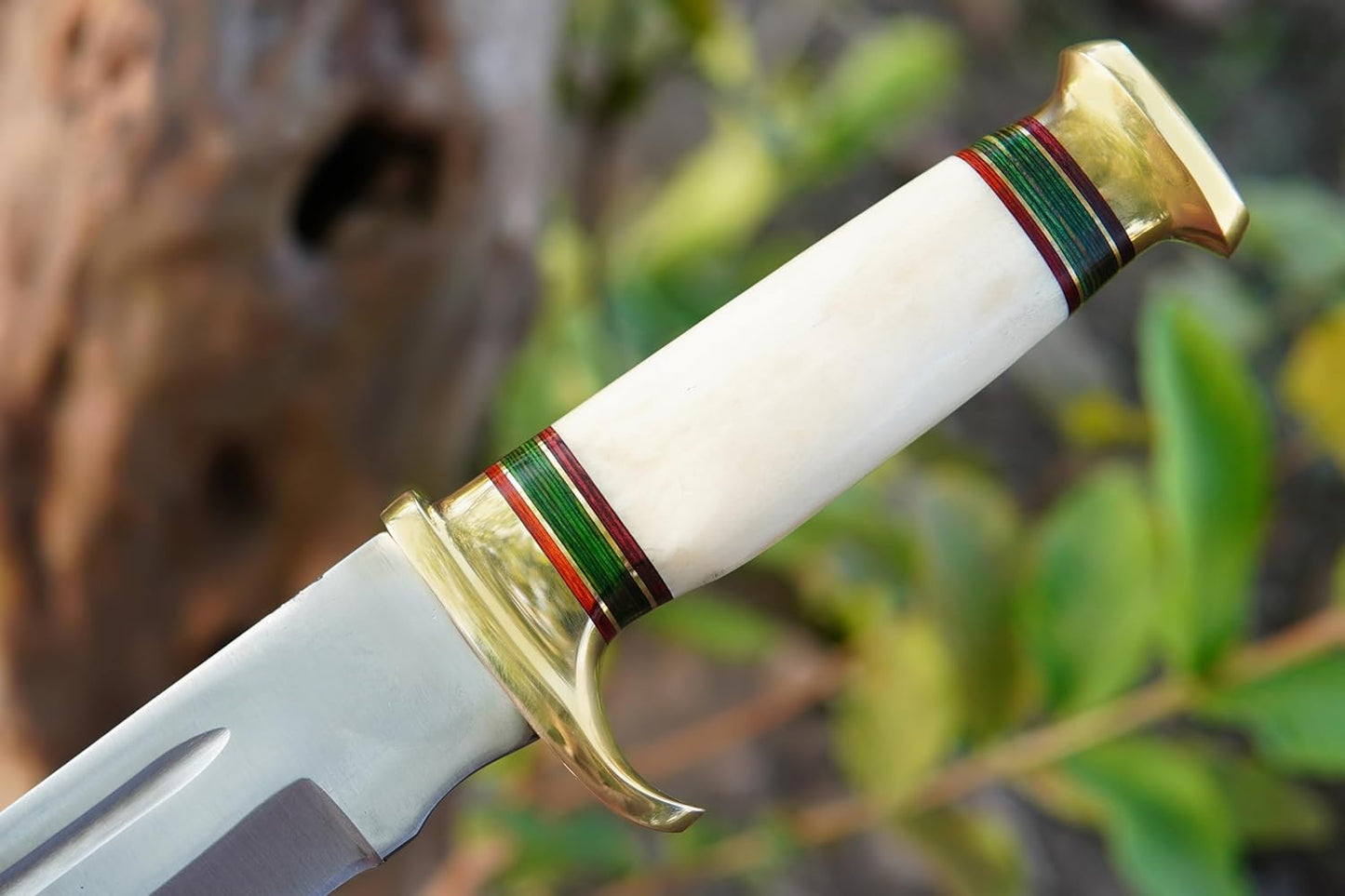 Custom Handmade D2 Steel 12.5 Inches Hunting Knife - Perfect Grip Bone Handle with Brass fitting (REG-225)