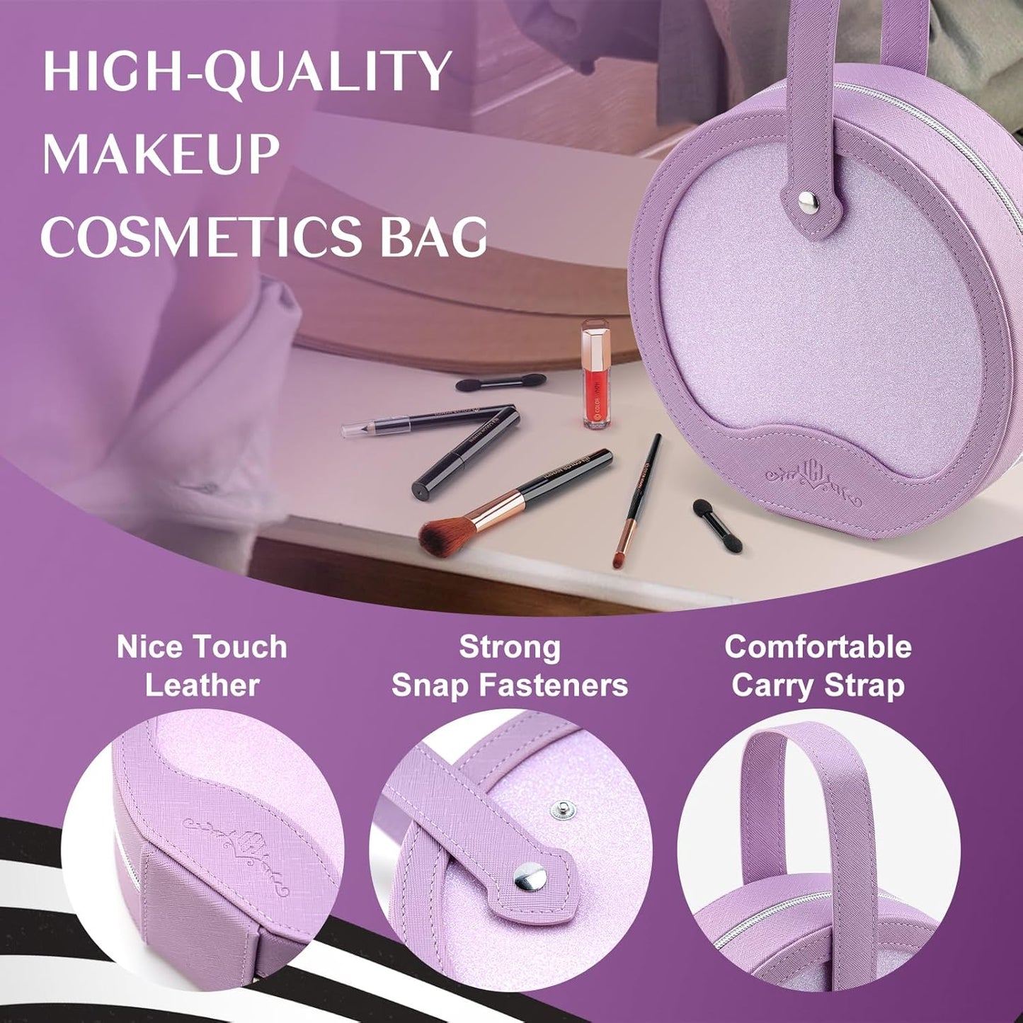 Color Nymph Starter Makeup Kits for Teens Girls With Reusable Case, Beginner Makeup Sets for Preteen, Birthday Valentines Day Makeup Gift Including 38-Colors Eyeshadows Lipglosses Brushes (Purple)
