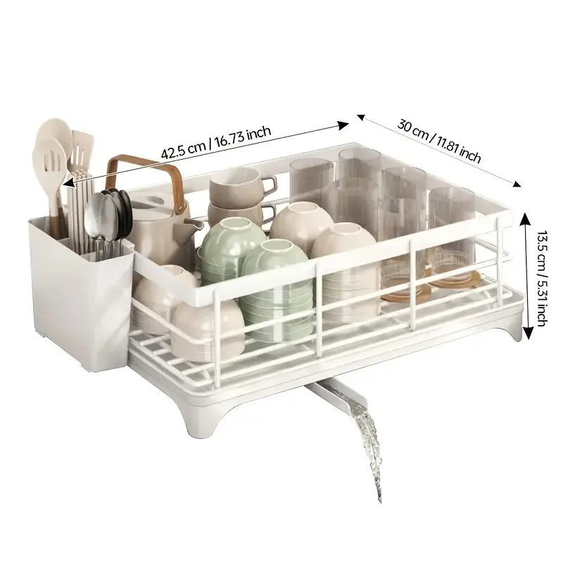 Double-layer kitchen countertop double-layer dish rack